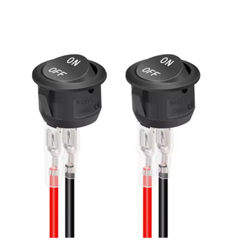 12V Round Rocker Switch AC 6A/250V 10A/125V SPST 2 Pin 2 Position