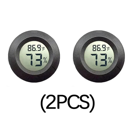 Round Digital LCD Thermometer For Car Indoor Room Cigar Wine Cabinet
