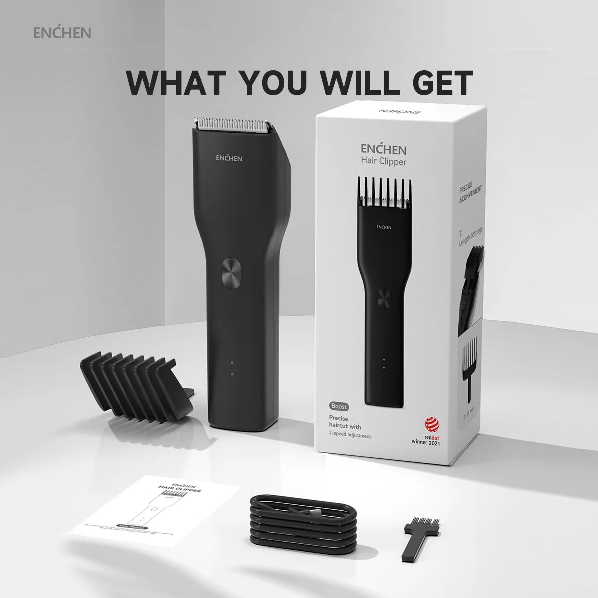 ENCHEN Boost Electric Hair Clipper Professional Cordless Fast Type-C