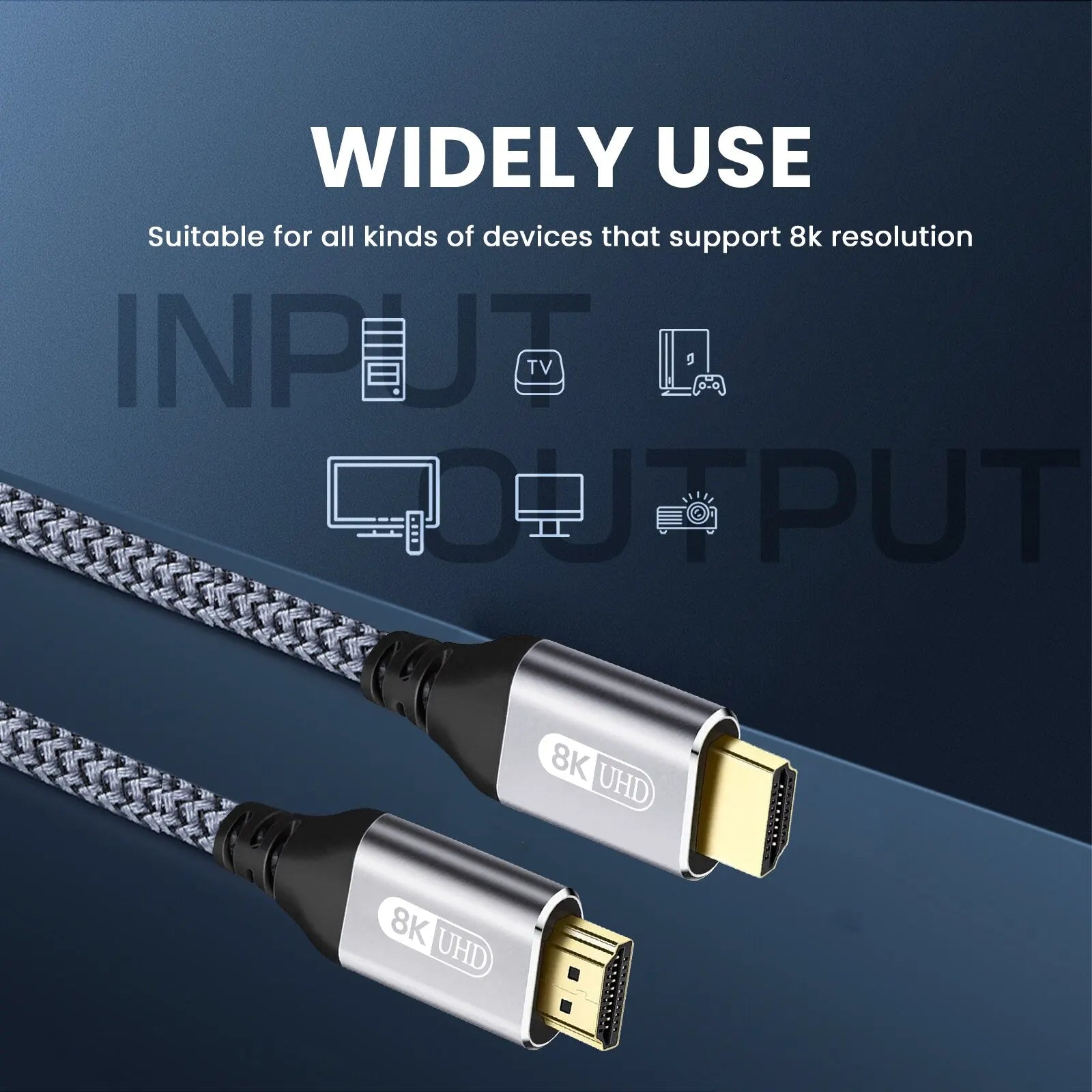 NIERBO HDMI 2.1 Cable HDMI Cord 8K 60Hz 4K 120Hz 48Gbps EARC ARC HDCP