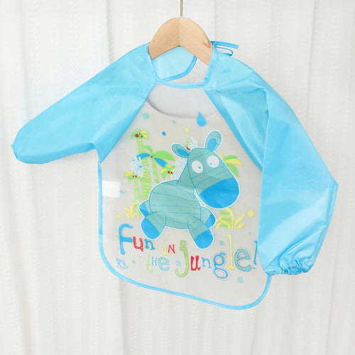 Waterproof EVA Full Sleeve Baby Bibs Children Apron Long Sleeve