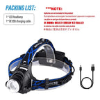 Powerful LED Headlamp Rechargeable Telescopic Zoomable Headlight