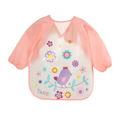 Waterproof EVA Full Sleeve Baby Bibs Children Apron Long Sleeve