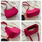 New Brand Women Retro Underarm Bag Felt Solid Color Shoulder Bag