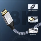 NIERBO HDMI 2.1 Cable HDMI Cord 8K 60Hz 4K 120Hz 48Gbps EARC ARC HDCP