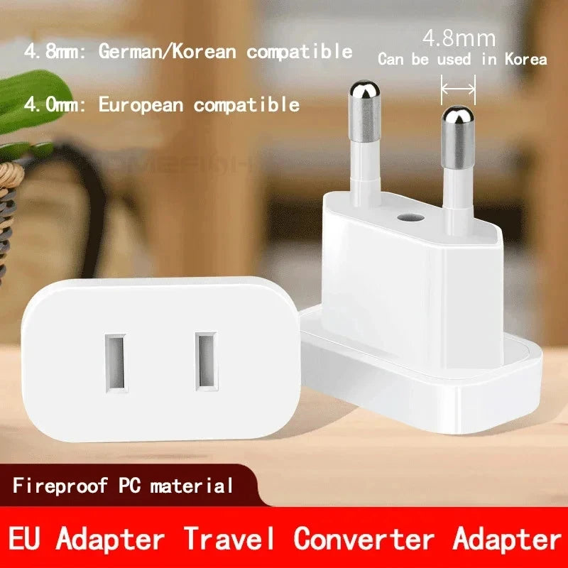 1 Pcs 4.8mm Power Plug Adapter US To EU Euro Europe Plug Power Plug