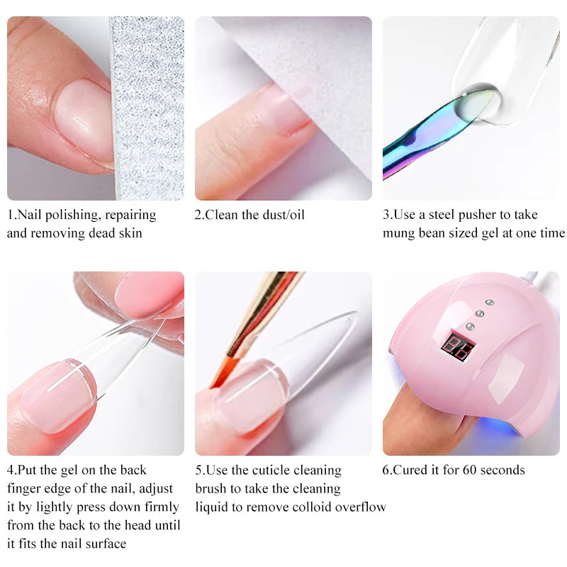 MSRUIOO 10ml Clear Solid Nail Tips Gel Long Lasting Bubble-free UV/LED