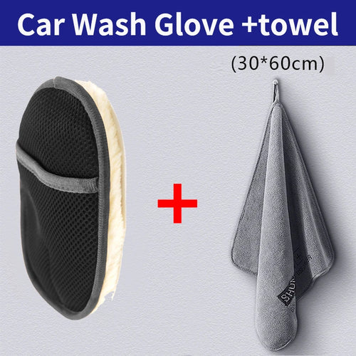 Car Styling Wool Soft Car Washing Gloves Cleaning Brush Motorcycle