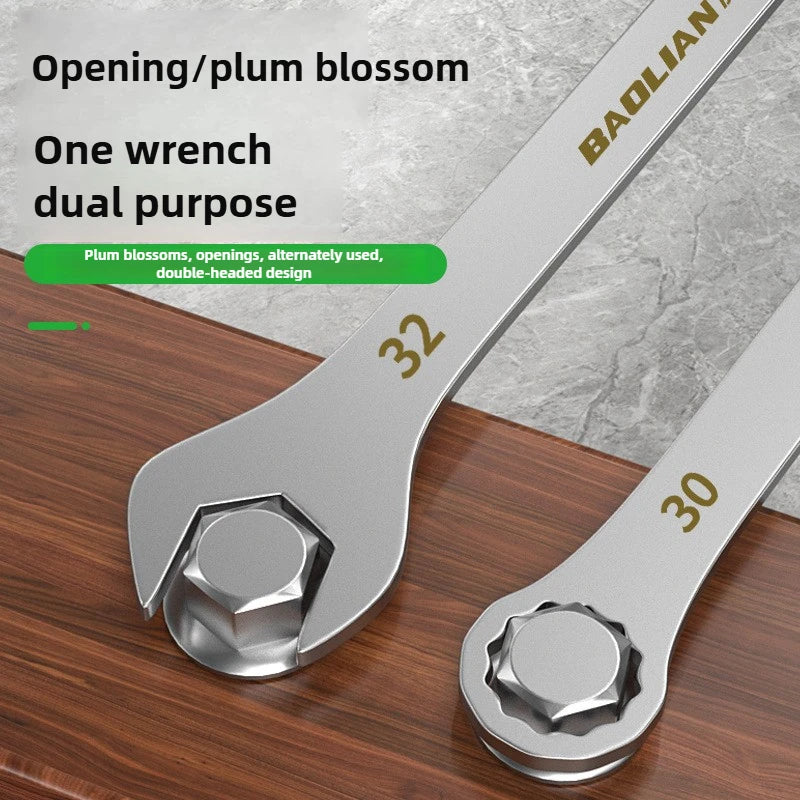 3mm Ultra-thin Wrench Large Open-end Wrench Plum Dual-purpose Wrench