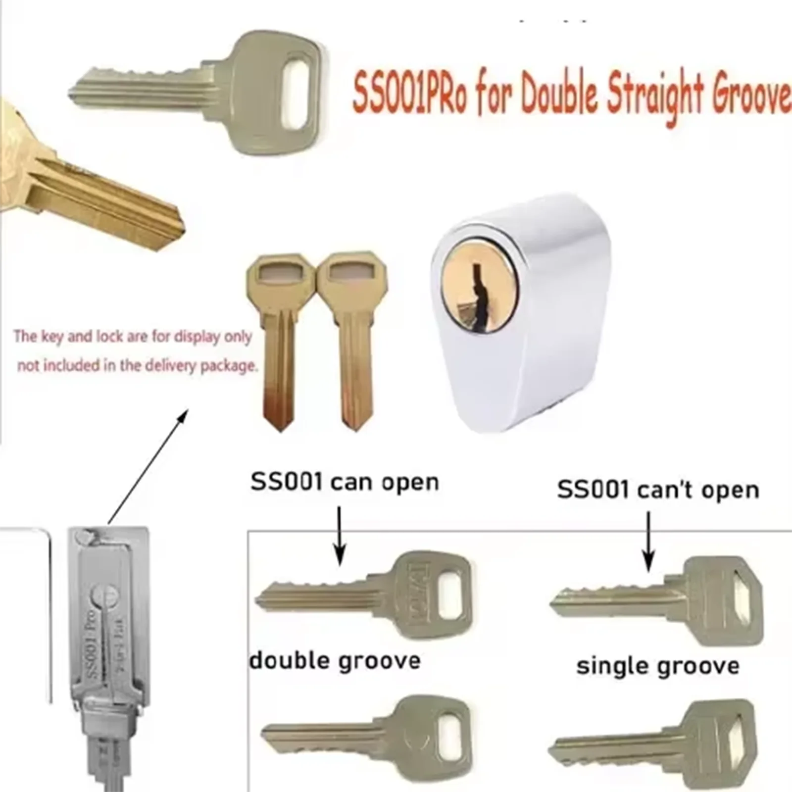 For Lishi Yale Picks Picking SS001  2 in1 Locksmith Tools Master Key