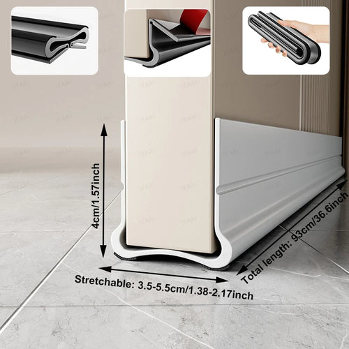 Flexible Door Bottom Sealing Strip Door Gap Soundproofing Wind and
