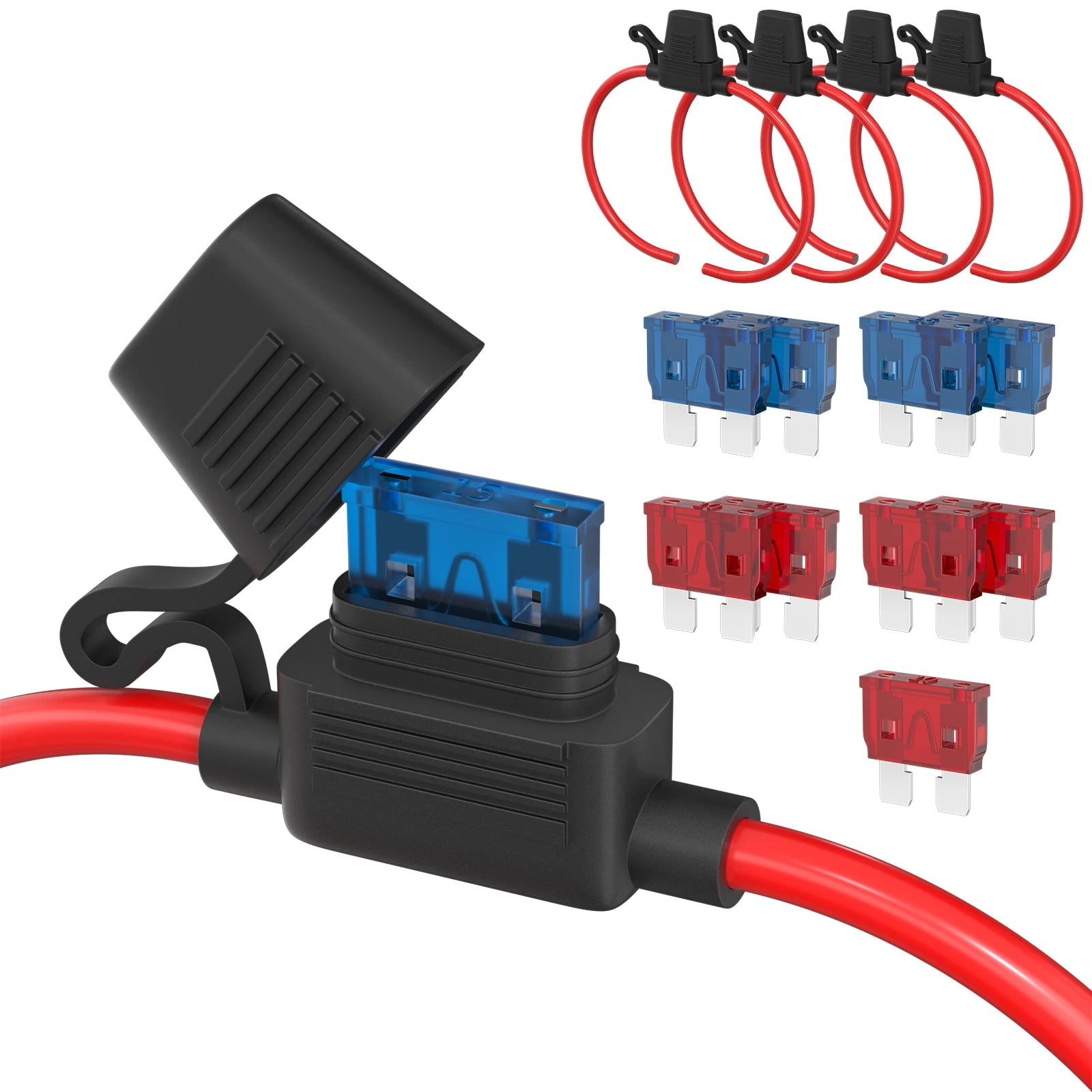 DaierTek 5PCS 18 Gauge Fuse Holder 12V for ATC/ATO Blade Fuse Inline