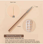 9PCS Nail Brush Liner DIY Painting Pen Manicure Acrylic Drawing Brush