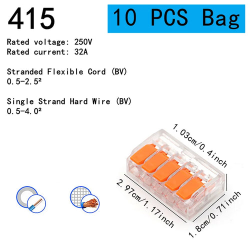10-75 Pcs Orange Universal Type Quick Plug-in Terminals,Electrical