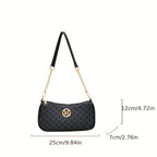 Vintage Underarm Bag for Teenager Letter Print Crossbody Small Square