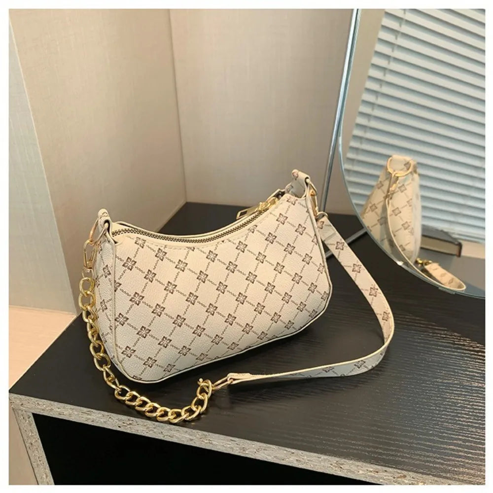Chain Texture Printing Fashion Underarm Bag 2025 Daily Commuter