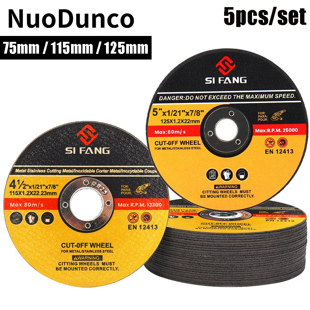 5Pcs/Set 75/115/125mm Metal Cutting Disc Angle Grinder Saw Blade Resin