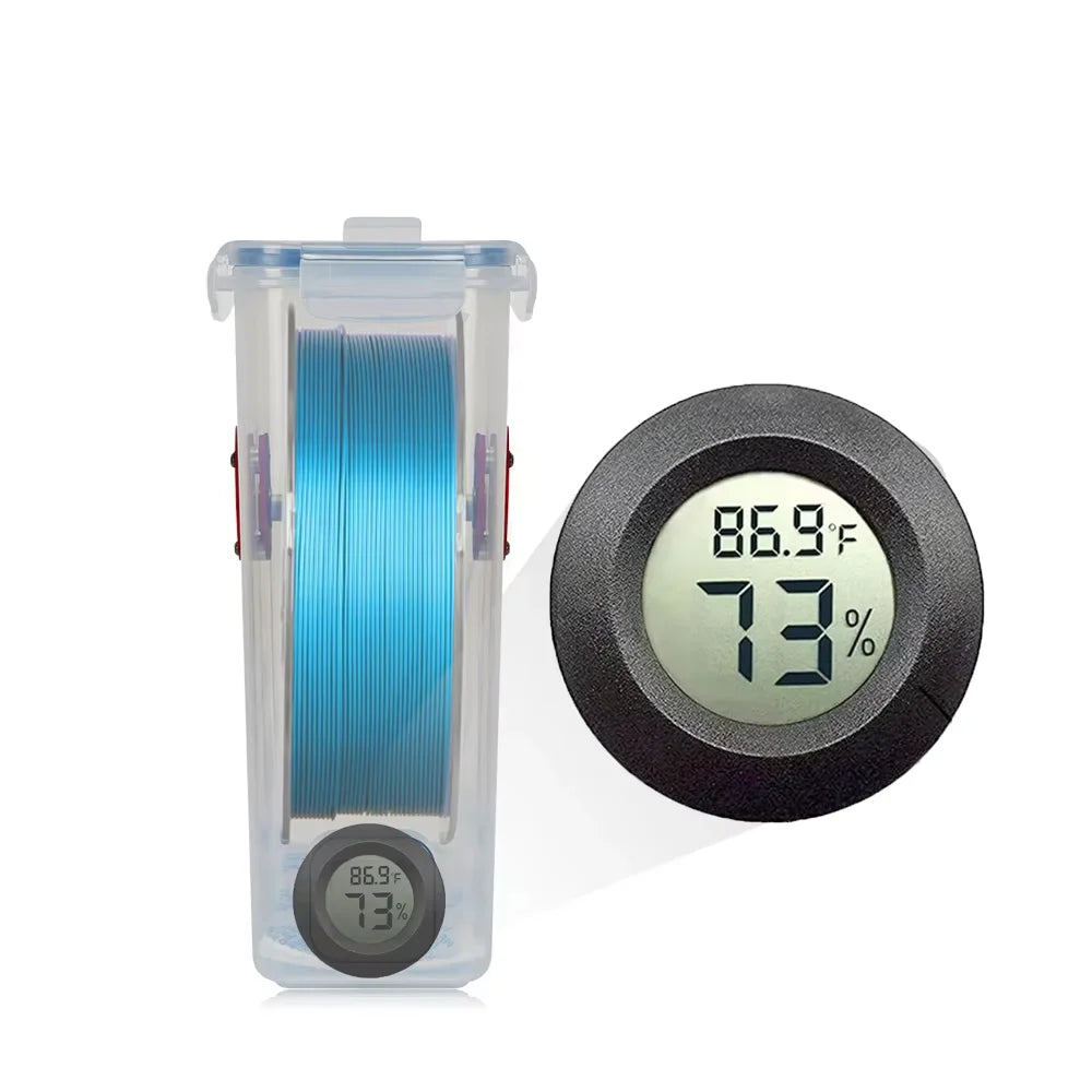 Round Digital LCD Thermometer For Car Indoor Room Cigar Wine Cabinet