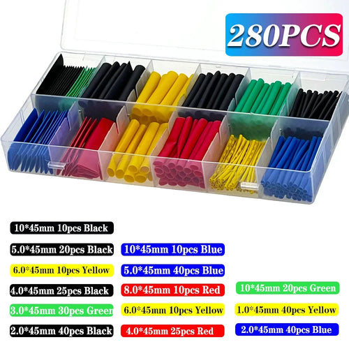 127-1060 pcs 2:1 Heat Shrink Tube Shrinking Assorted Polyolefin