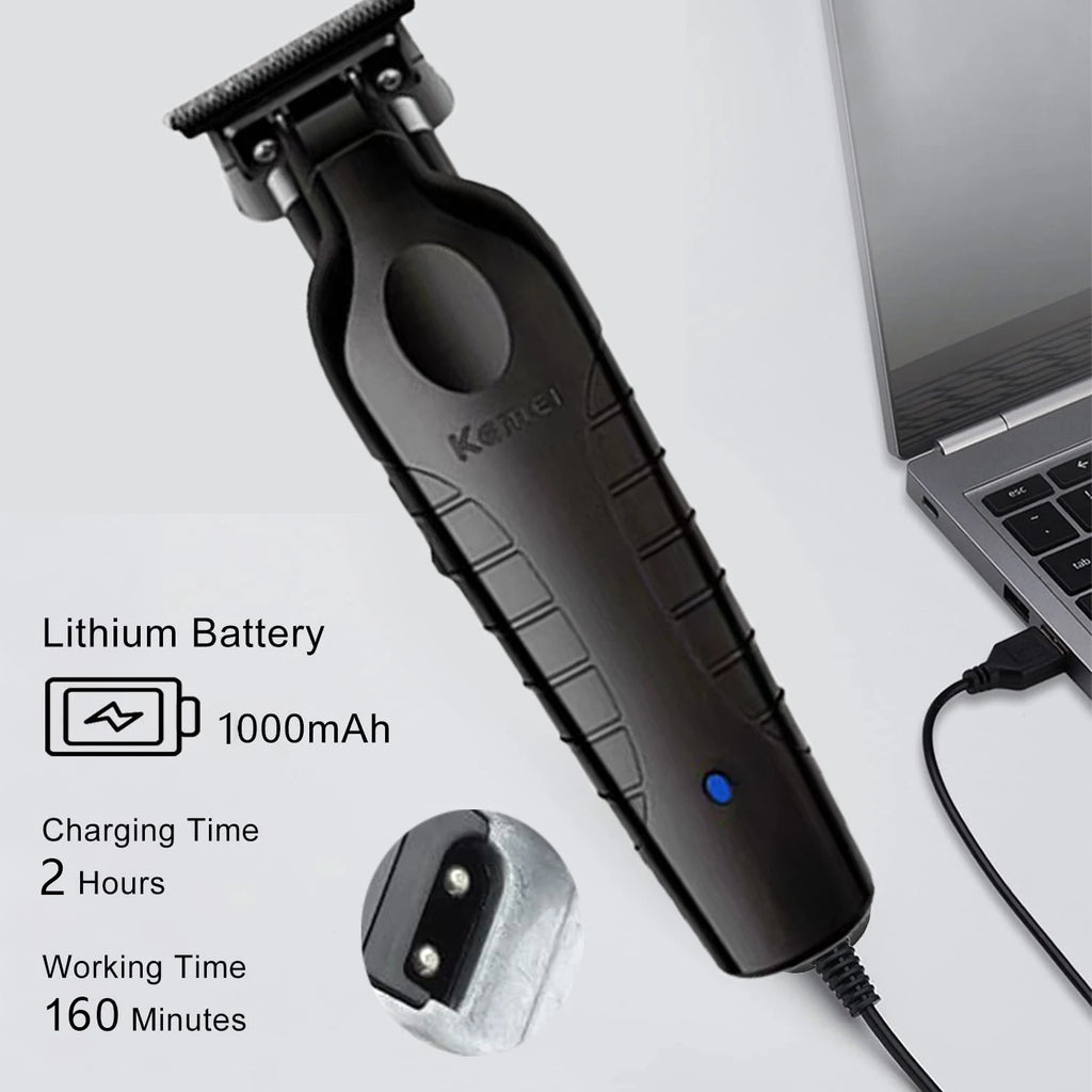 Kemei 2299 Barber Cordless Hair Trimmer 0mm Zero Gapped Carving