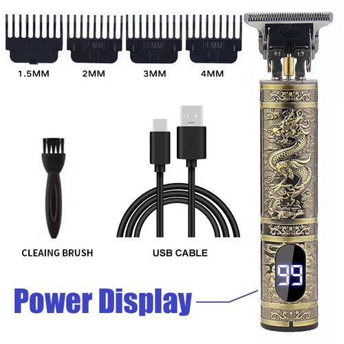 Cordless Hair Trimmer Vintage Hair Clipper USB Fast Charging Hair