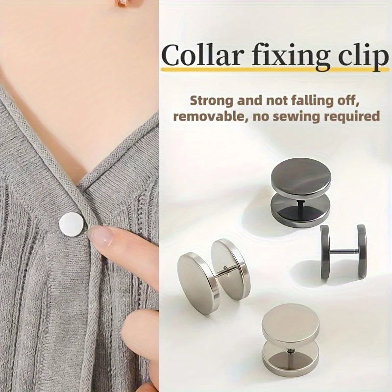 2/4pcs Seamless Spiral Buckle Clip Cuff Fastener for Fashion Buttons