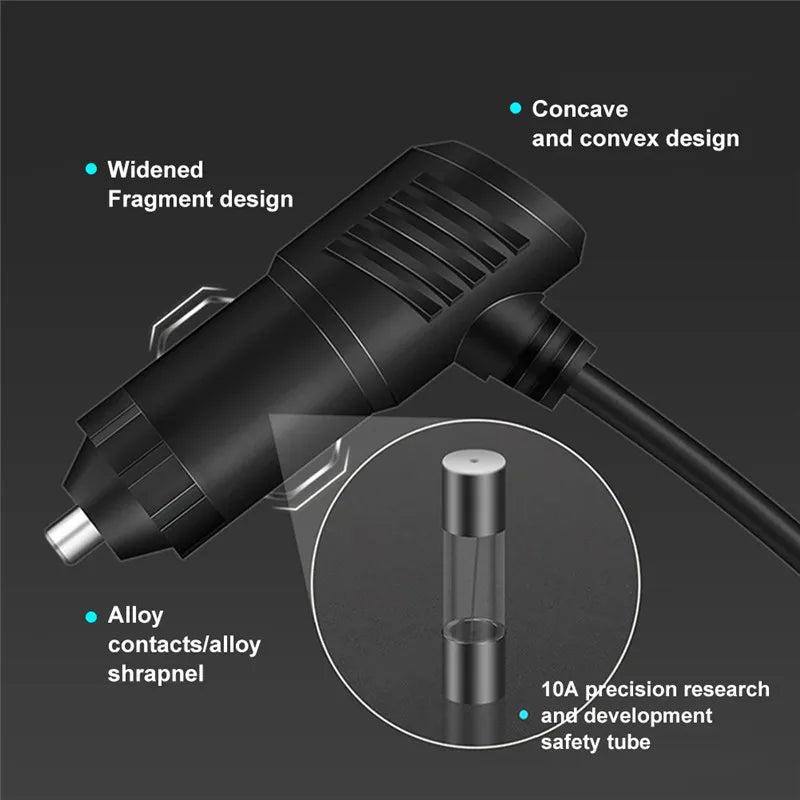 3 in 1 USB Type C Socket 120W Car Cigarette Lighter Splitter 12V 24V