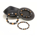 Natural Black Obsidian Hematite Tiger Eye Beads Bracelets Men for