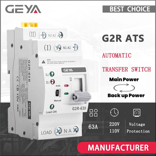 GEYA G2R ATS Mini Automatic Transfer Switch 220V Din Rail Dual Power