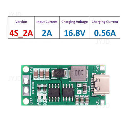 TypeC Multi-Cell 2S 3S 4S To 8.4V 12.6V 16.8V Step-Up Boost LiPo