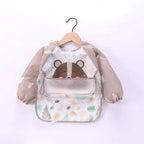 Waterproof EVA Full Sleeve Baby Bibs Children Apron Long Sleeve