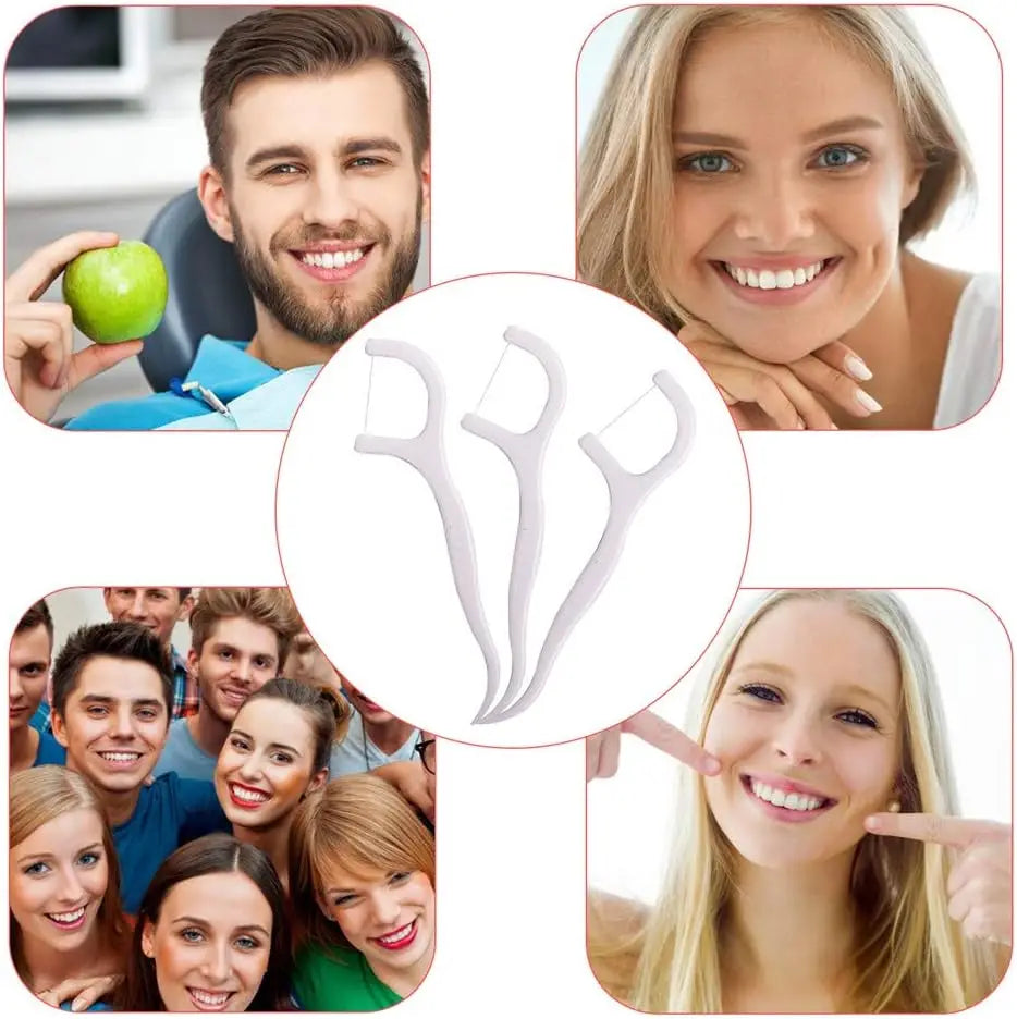 High Tensile Strength Dental Floss Pick Bow Shaped Super Thin Dental