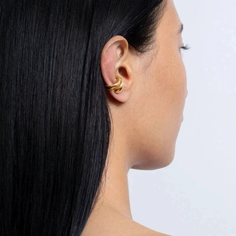 Fashion Women's Piercless Ear Clip Earring Classic Gold Color Trendy