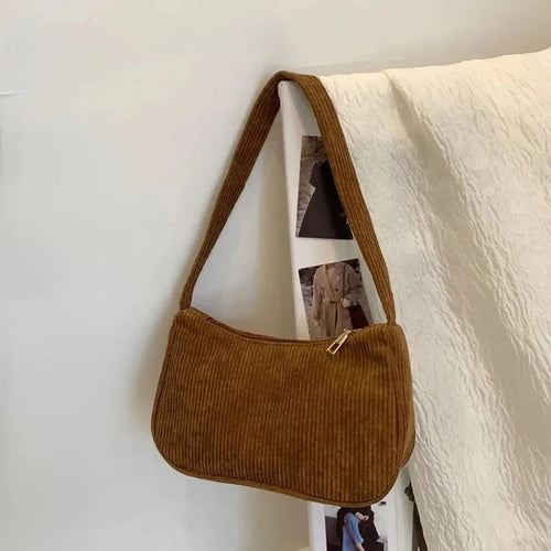 Retro Underarm Bag Women's Half Moon Shoulder Bag Fashion Solid Color