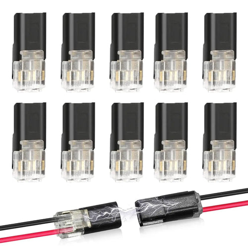 10/25/50PCS Double-Wire Plug-in Connector Pluggable 2 Pin 2 Way Led