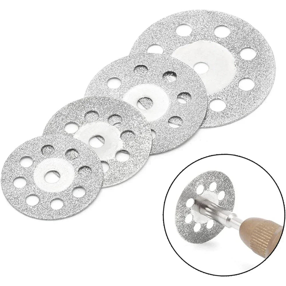 12pcs 22mm Diamond Cutting Disc 3mm Grinding Wheel Mandrel for Metal