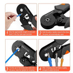 Hexagonal Self-Adjustable Ratchet Ferrule Crimping Tool Kit 23-10AWG