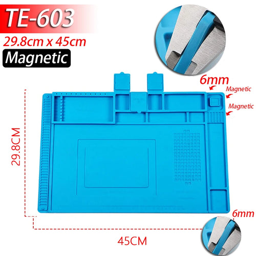 500℃ Heat-Resistant Soldering Station Silicon Mat Work Pad Desk