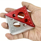 Right Angle Ruler,Aluminum Triangle Ruler w/ Both Imperial and Metric