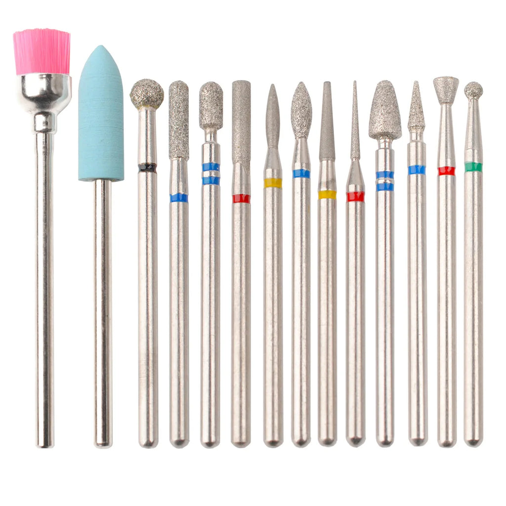 14pcs/set Nail Drill Machine Bit Nail Gel Removal Polishing Tools