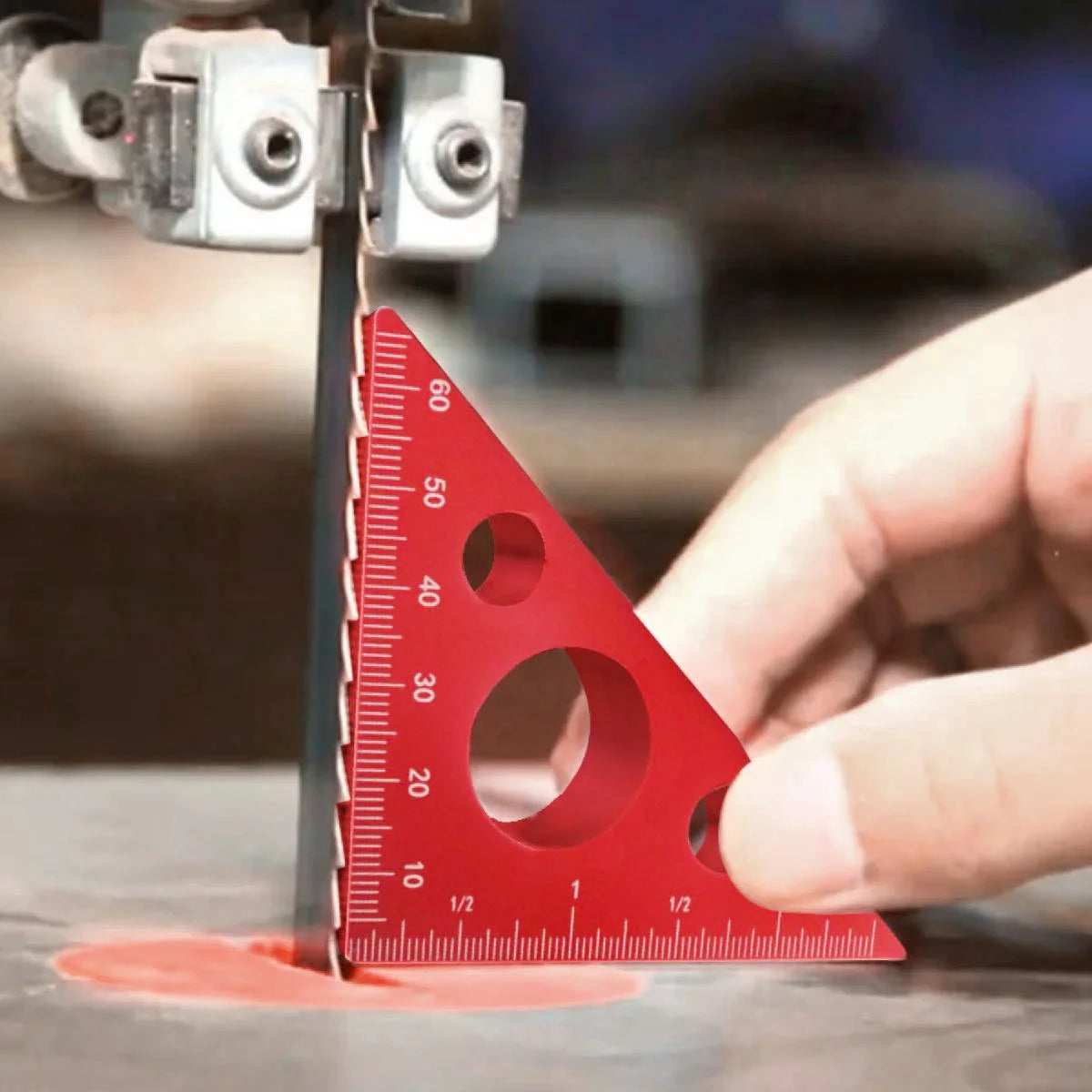 Right Angle Ruler,Aluminum Triangle Ruler w/ Both Imperial and Metric