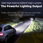 Philips Ultinon Rally 3551 LED H4 H7 H11 HB3 HB4 HIR2 Max Power 50W