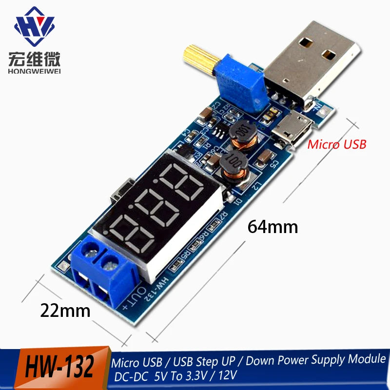 Boost Buck Converter micro USB Step UP / Down Power Supply Module