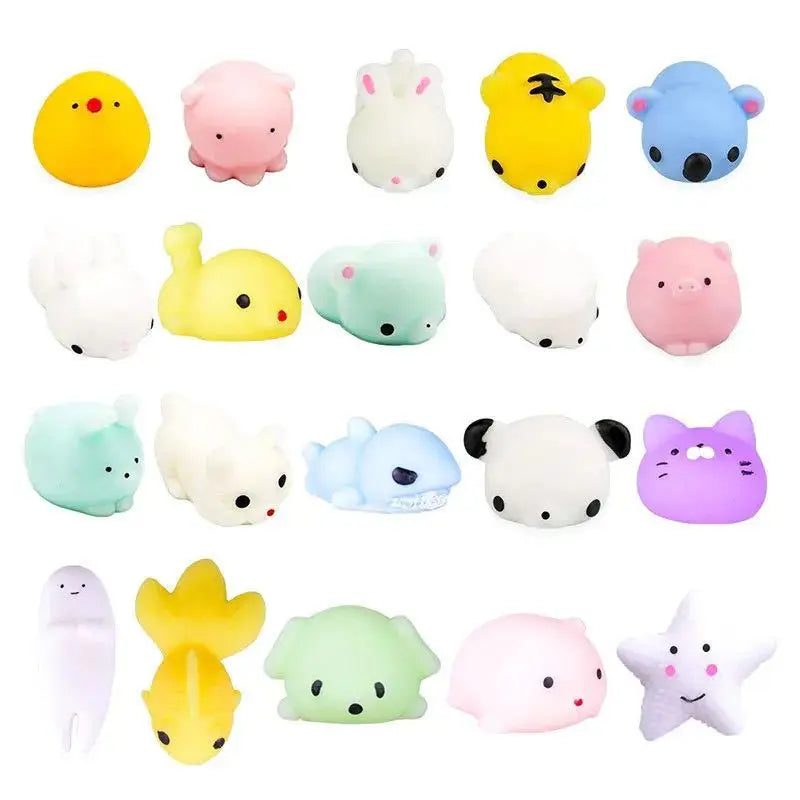 20Pcs Mini Cute Cartoon Animal Stress Relief Toys For Boys Girls