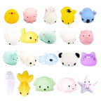 20Pcs Mini Cute Cartoon Animal Stress Relief Toys For Boys Girls
