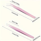 2pcs Stainless Steel Precision Tweezers, Color Scrapbook , Straight