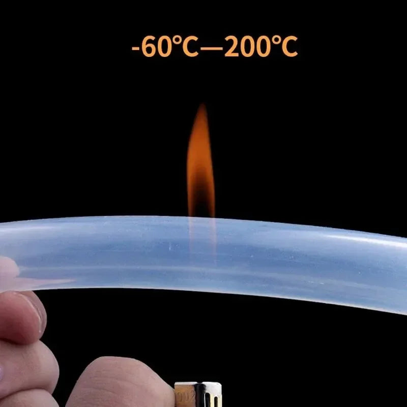 5m Transparent Food-Grade Silicone Tube (6/8/8/10mm), Flexible