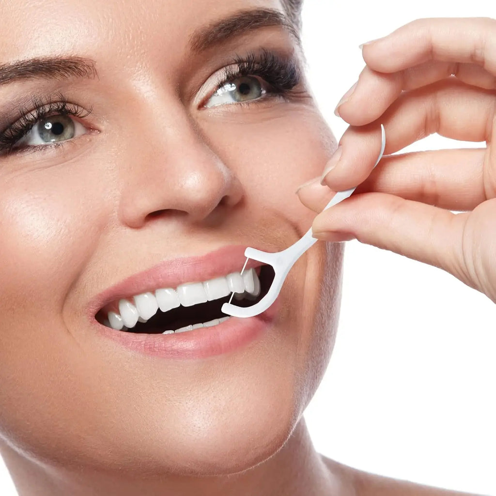 High Tensile Strength Dental Floss Pick Bow Shaped Super Thin Dental