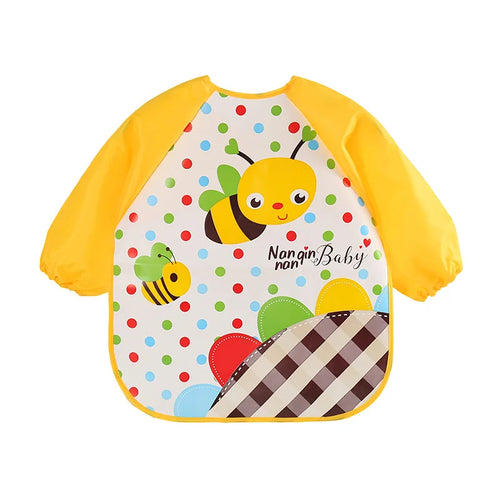 Waterproof EVA Full Sleeve Baby Bibs Children Apron Long Sleeve