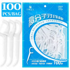 High Tensile Strength Dental Floss Pick Bow Shaped Super Thin Dental